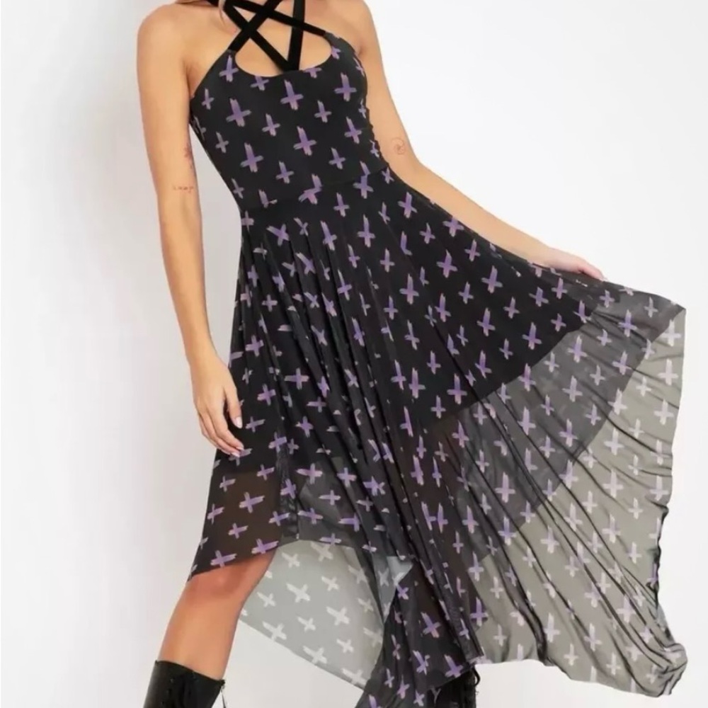 NWT XS Blackmilk Double Crossed Occultist Handkerchief Dress